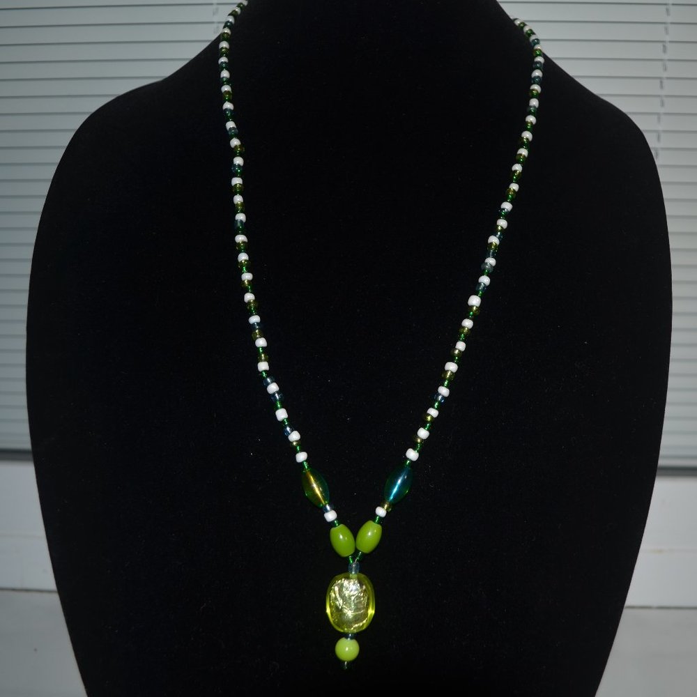 Green beaded necklace